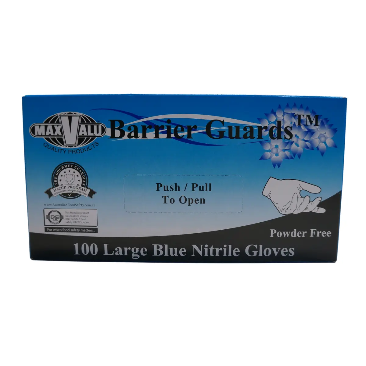Maxvalu Blue Nitrile Gloves Large 100Pcs 1