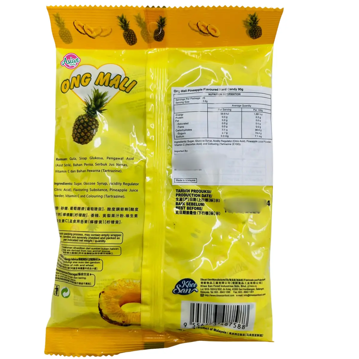 Victory Ong Mali Candy Pineapple Flavour 90G 2