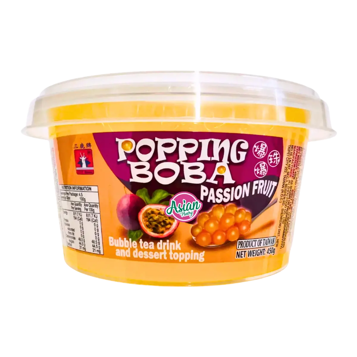 Ctf Passion Fruit Flavour Popping Boba Pearls 450G 1