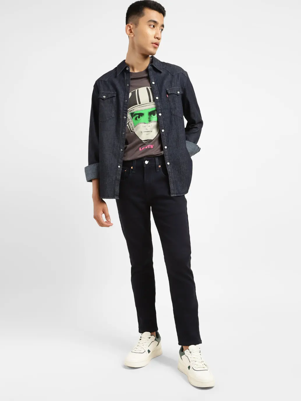 Men's Blue Skinny Fit Mid Rise Jeans 1