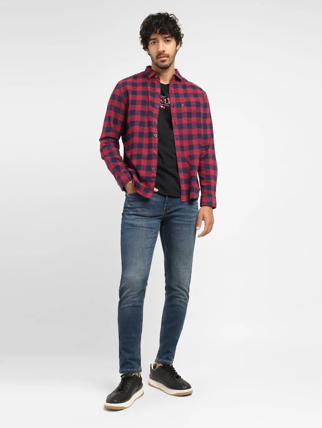 Men's Blue Skinny Fit Mid Rise Jeans 1