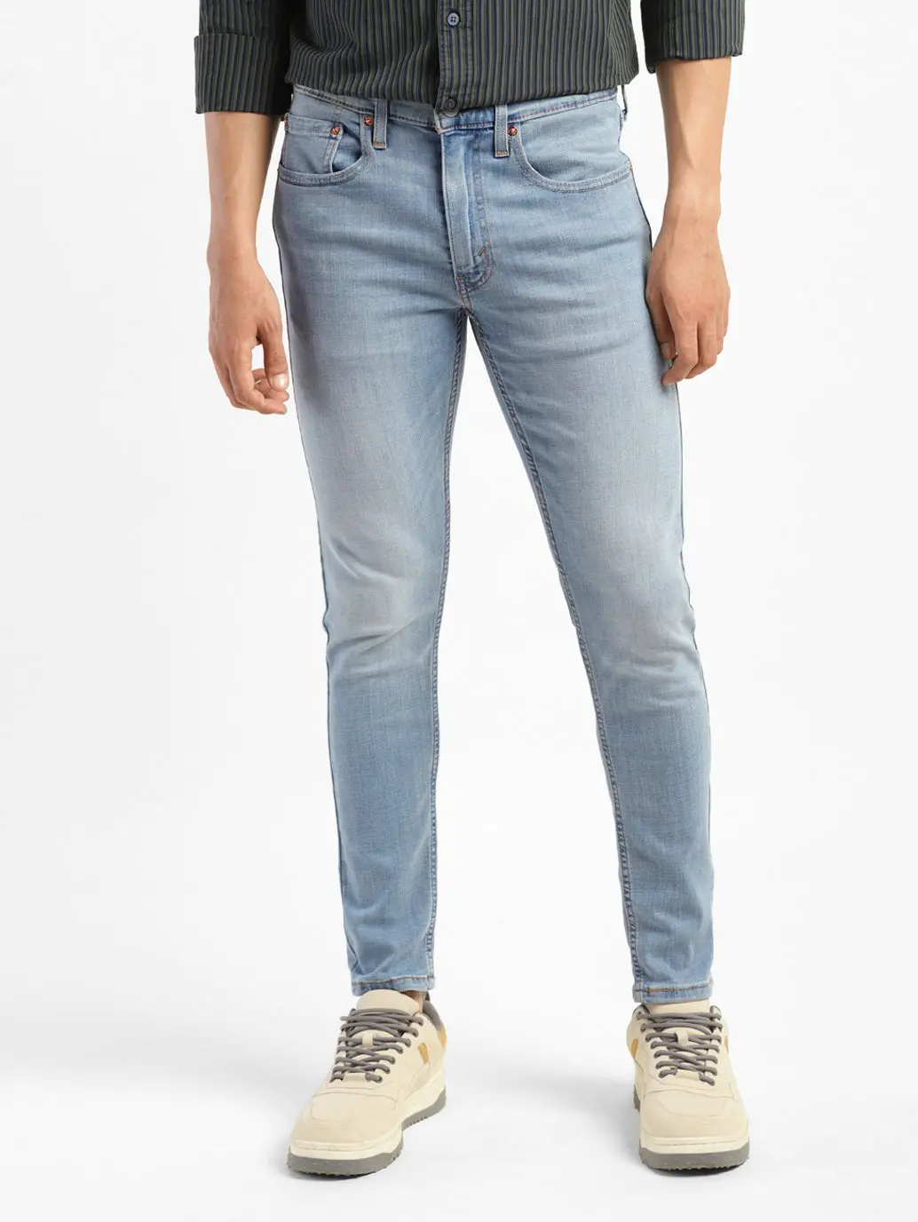 Men's Blue Skinny Fit Mid Rise Jeans 1