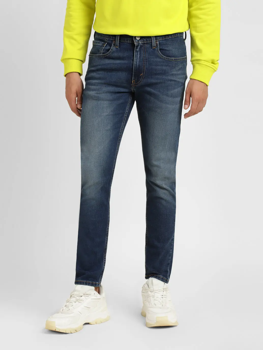 Men's Blue Skinny Fit Mid Rise Jeans 2