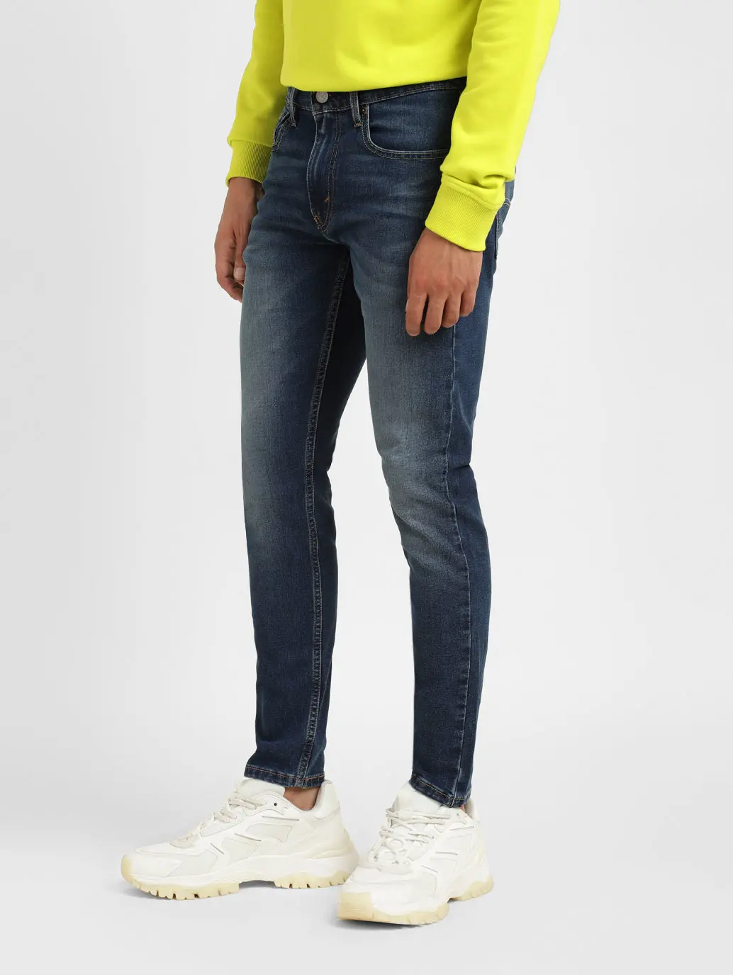 Men's Blue Skinny Fit Mid Rise Jeans 4