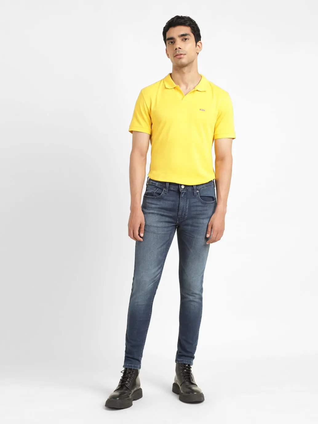 Men's Blue Skinny Fit Mid Rise Jeans 1