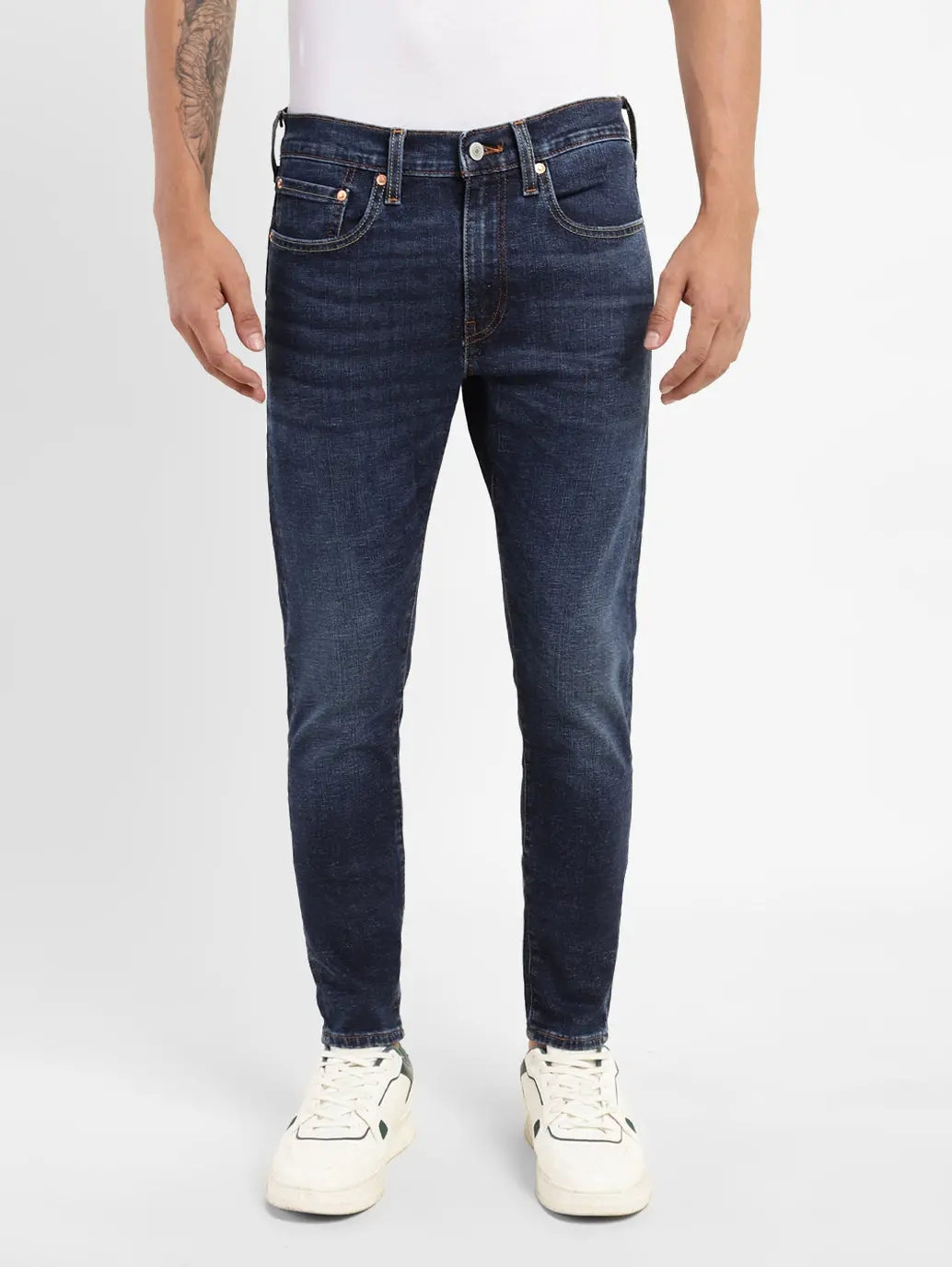 Men's Blue Skinny Fit Mid Rise Jeans 1