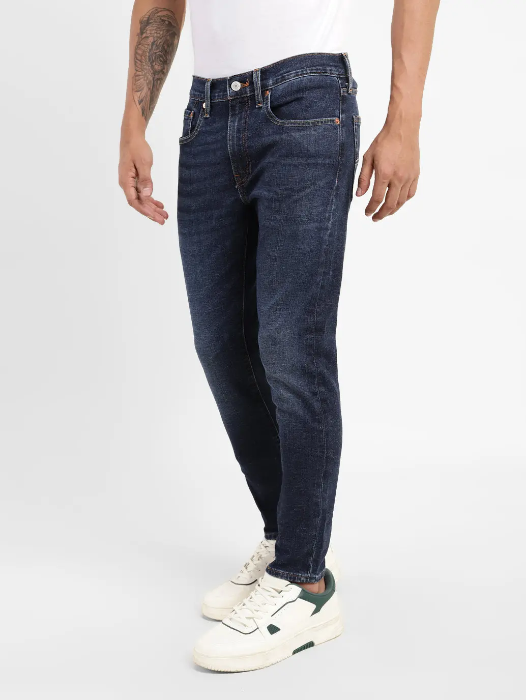 Men's Blue Skinny Fit Mid Rise Jeans 4