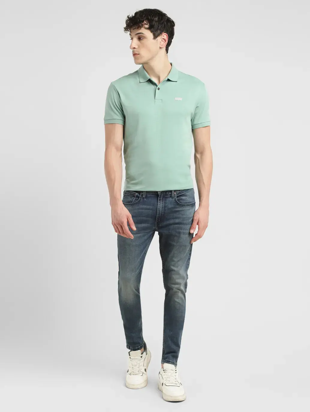 Men's Blue Skinny Fit Mid Rise Jeans 1