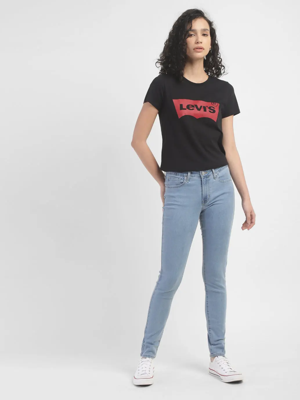Women's 711 Blue Skinny Fit Mid Rise Jeans 1