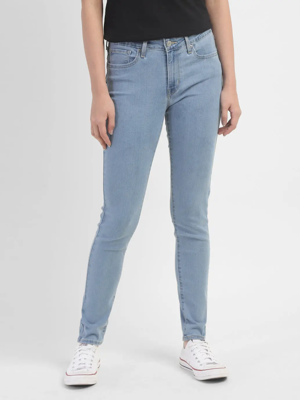 Women's 711 Blue Skinny Fit Mid Rise Jeans 2