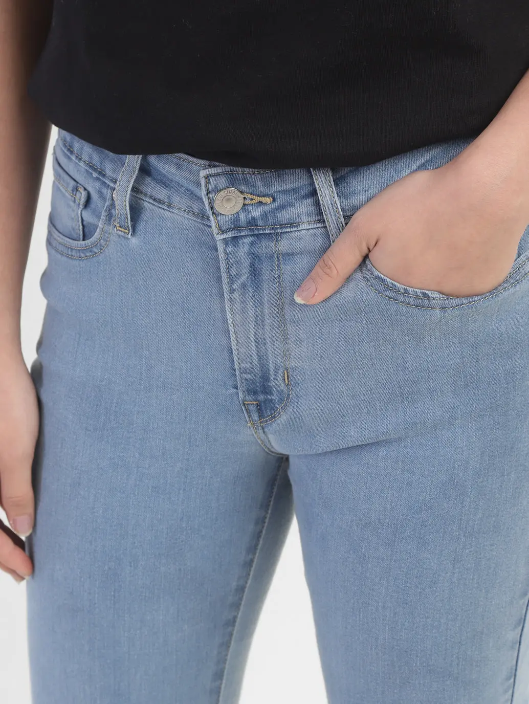 Women's 711 Blue Skinny Fit Mid Rise Jeans 6