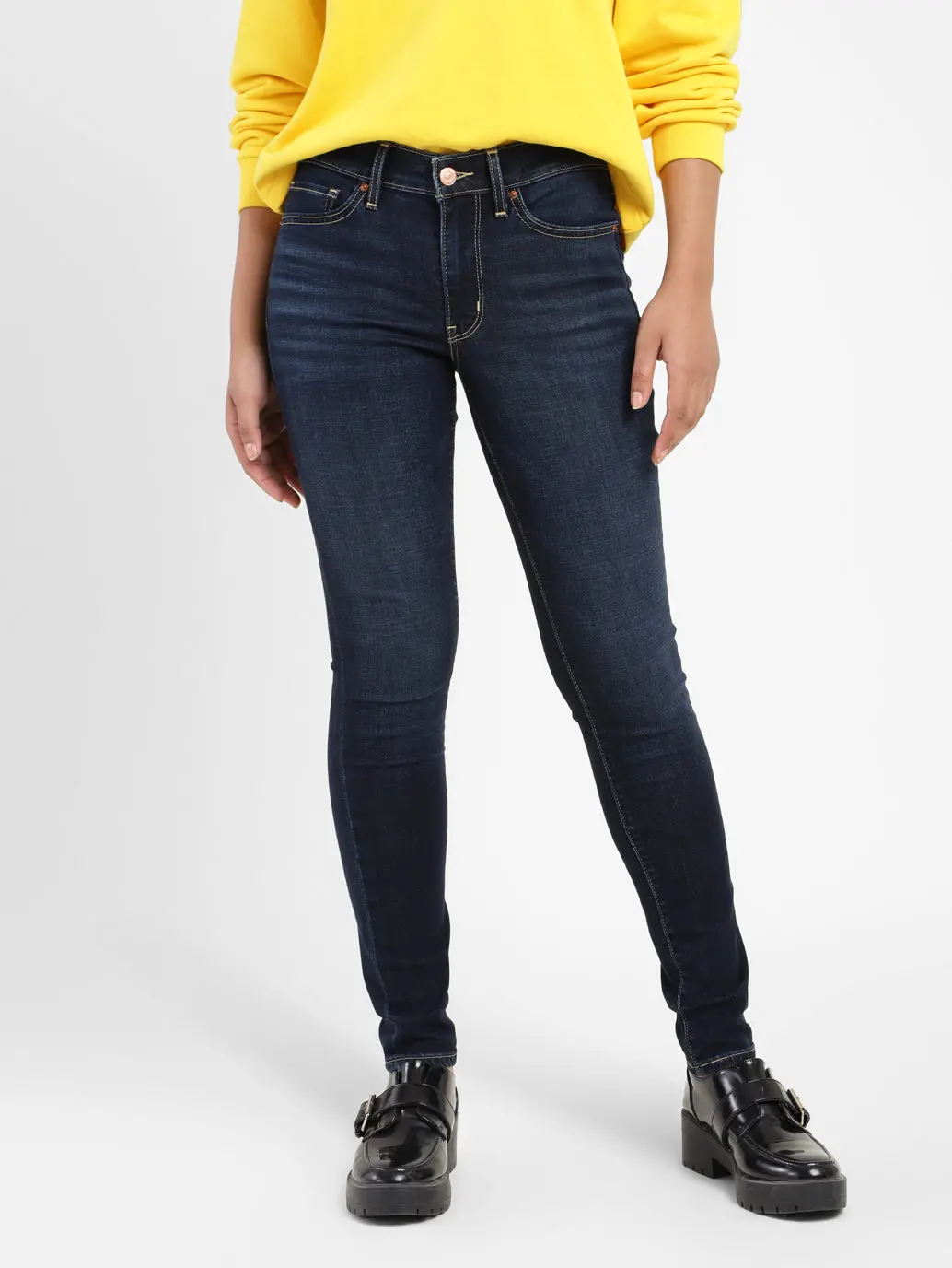 Women's 711 Blue Skinny Fit Mid Rise Jeans 1