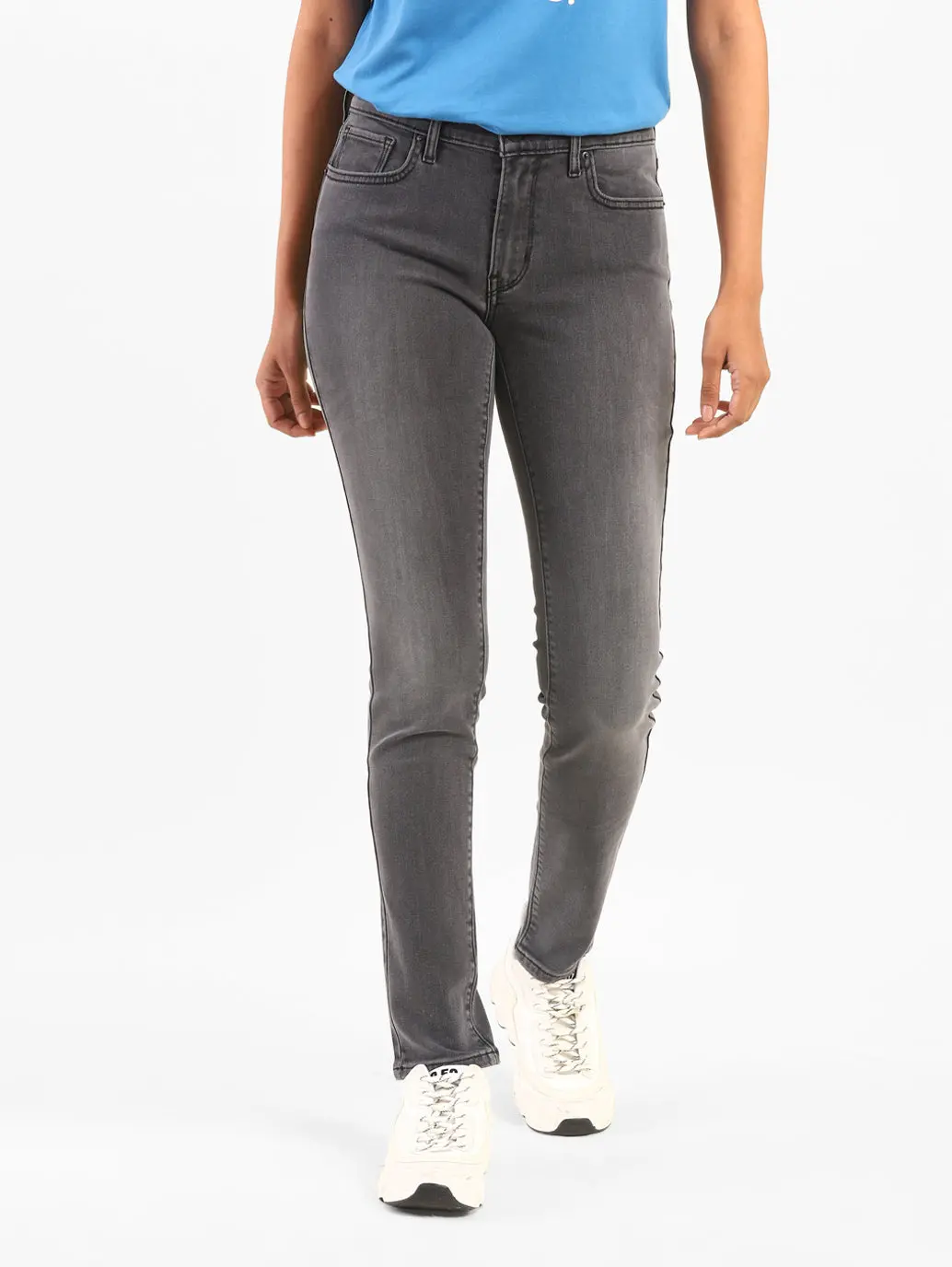 Women's 711 Grey Skinny Fit Mid Rise Jeans 1