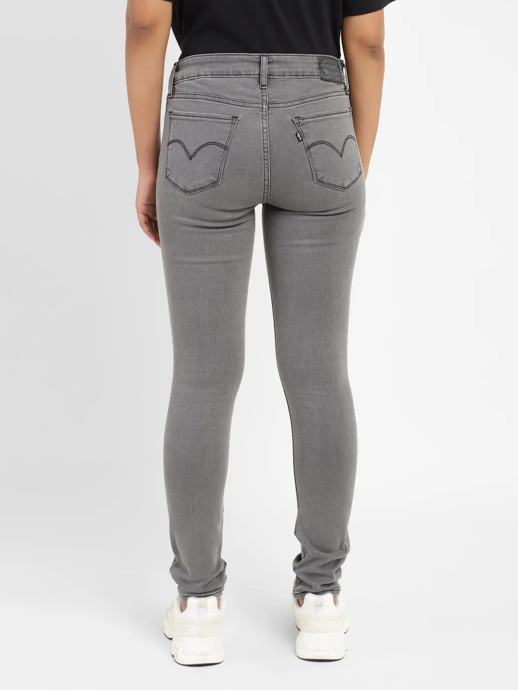 Women's 711 Grey Skinny Fit Mid Rise Jeans 3