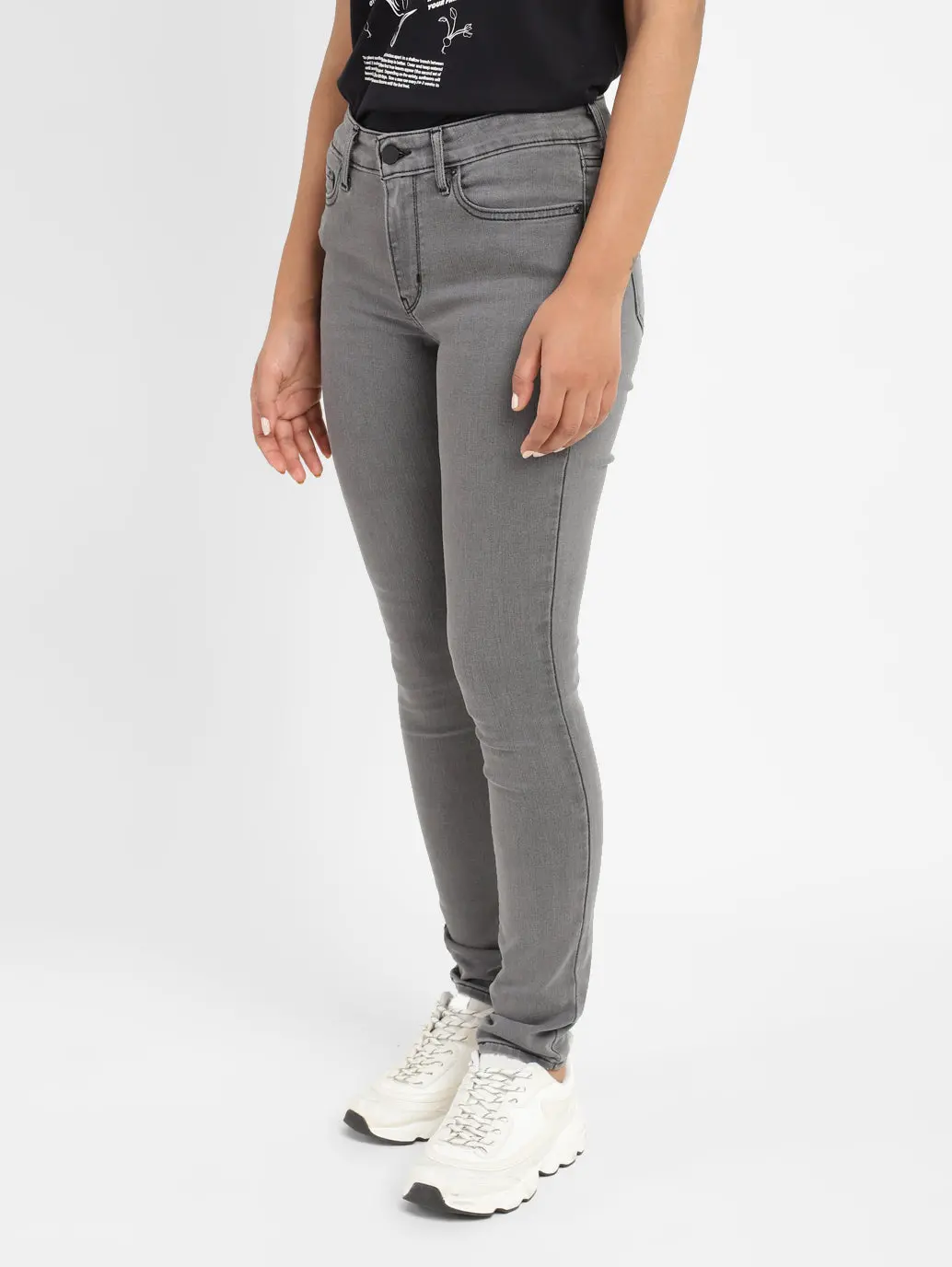 Women's 711 Grey Skinny Fit Mid Rise Jeans 4