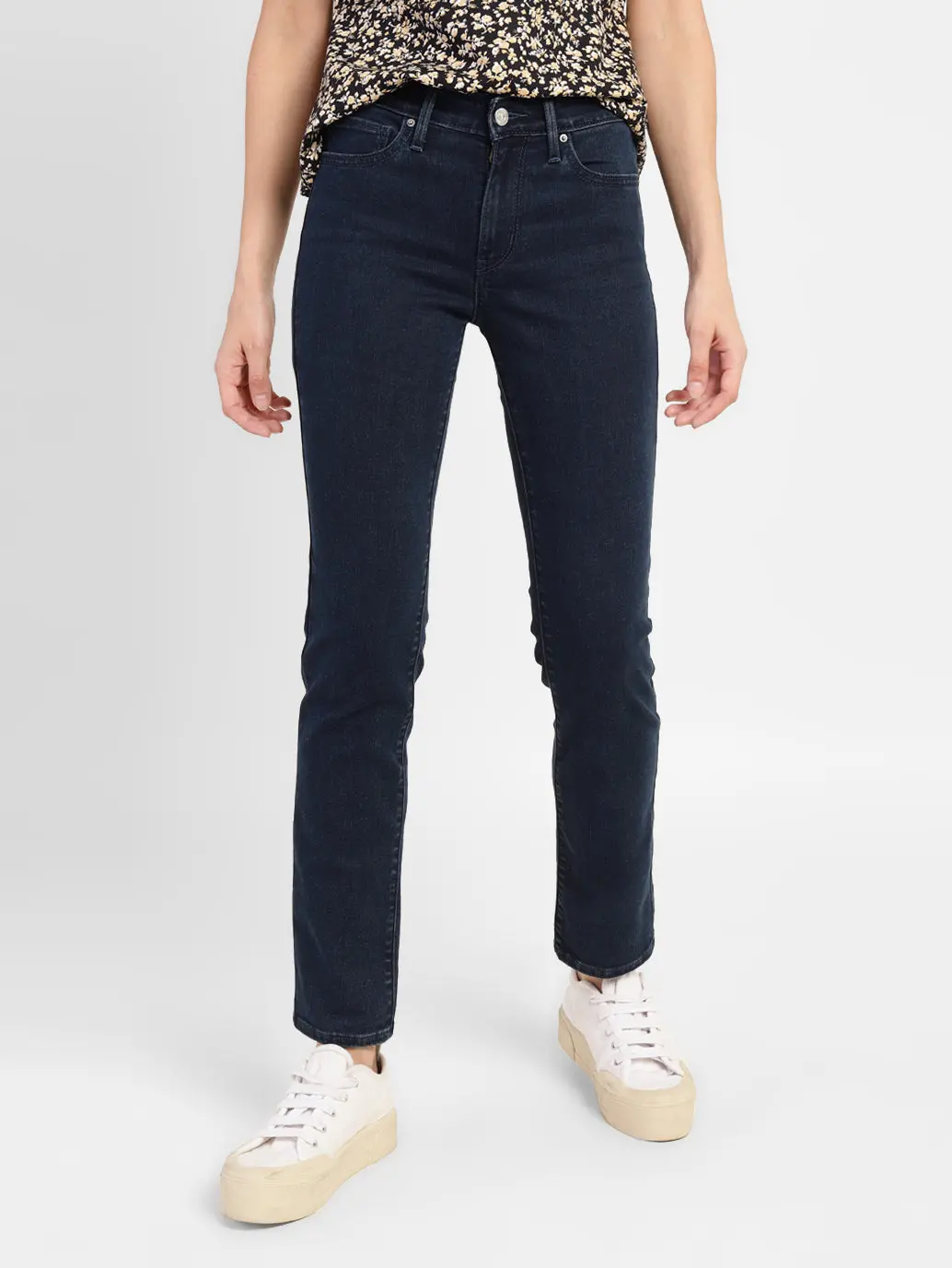 Women's 711 Blue Skinny Fit Mid Rise Jeans 1