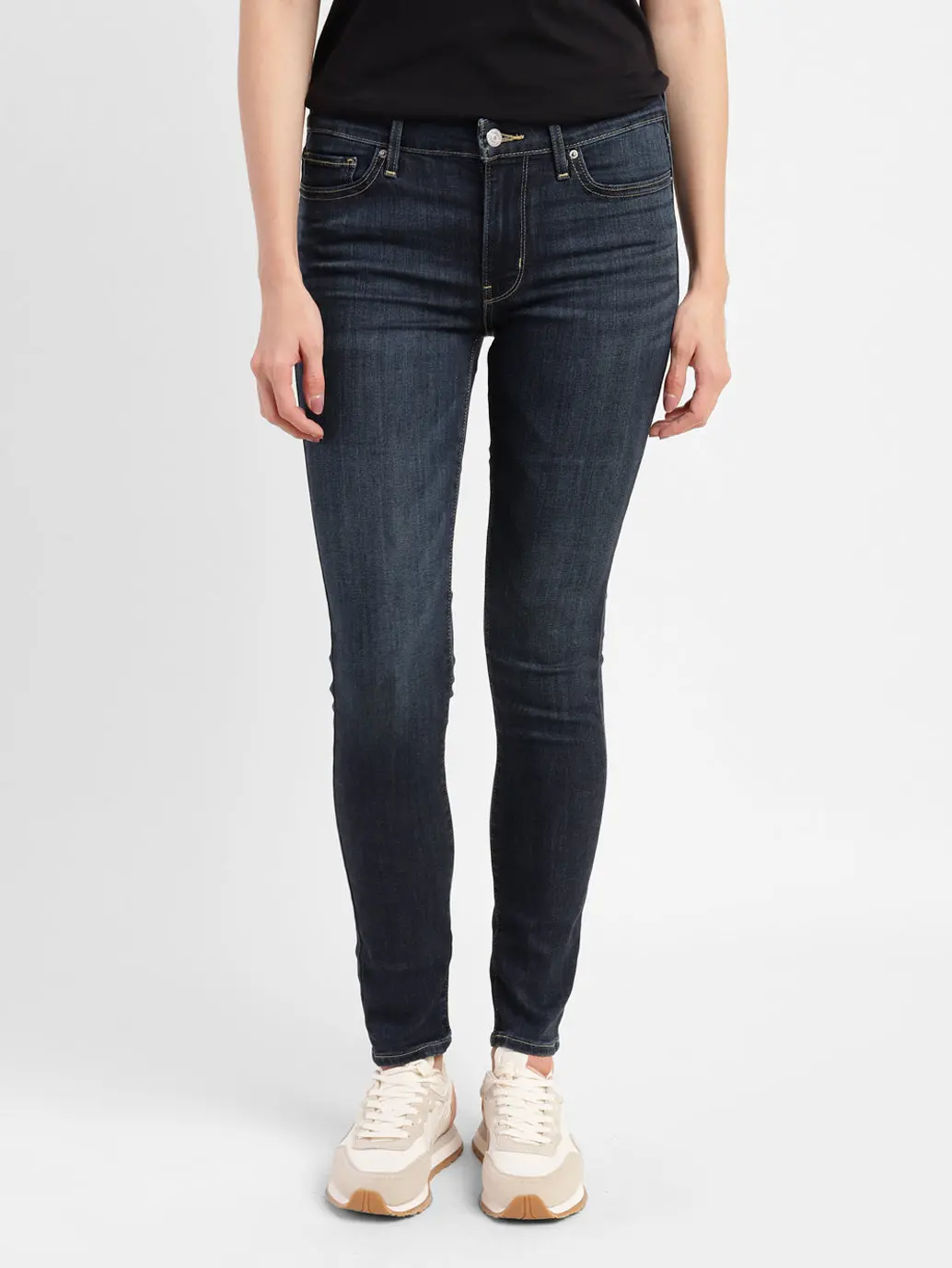 Women's 711 Blue Skinny Fit Mid Rise Jeans 1