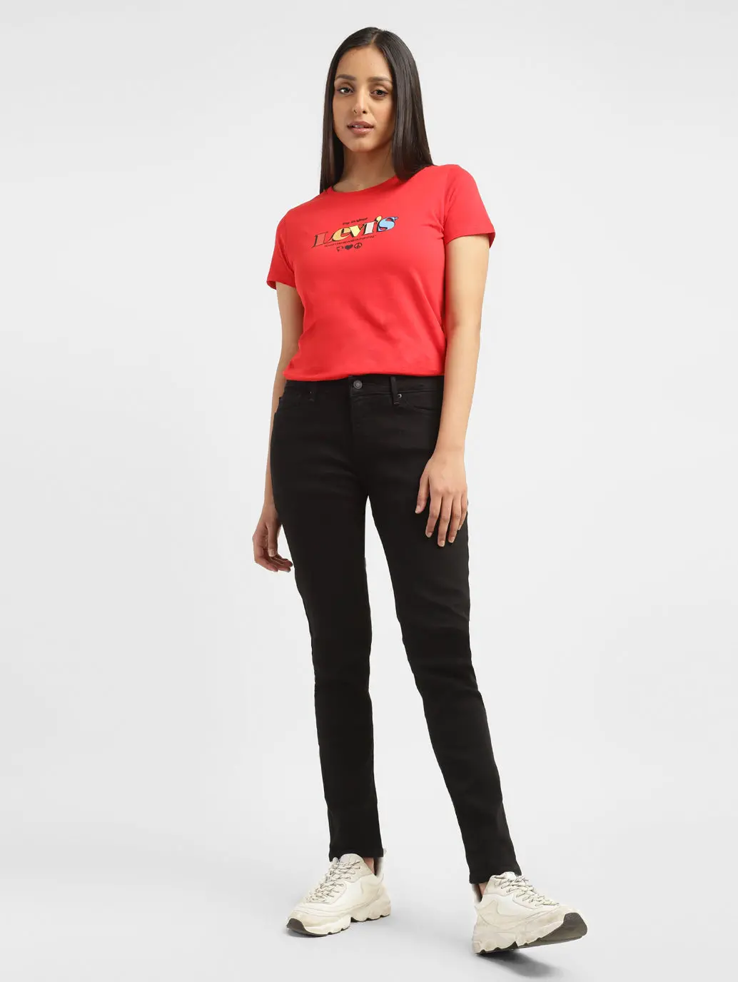 Women's 711 Black Skinny Fit Mid Rise Jeans 1