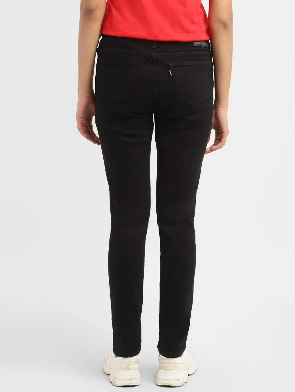 Women's 711 Black Skinny Fit Mid Rise Jeans 4