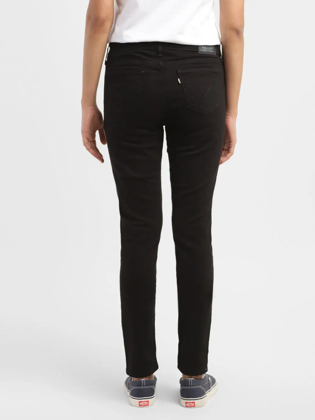 Women's 711 Black Skinny Fit Mid Rise Jeans 4