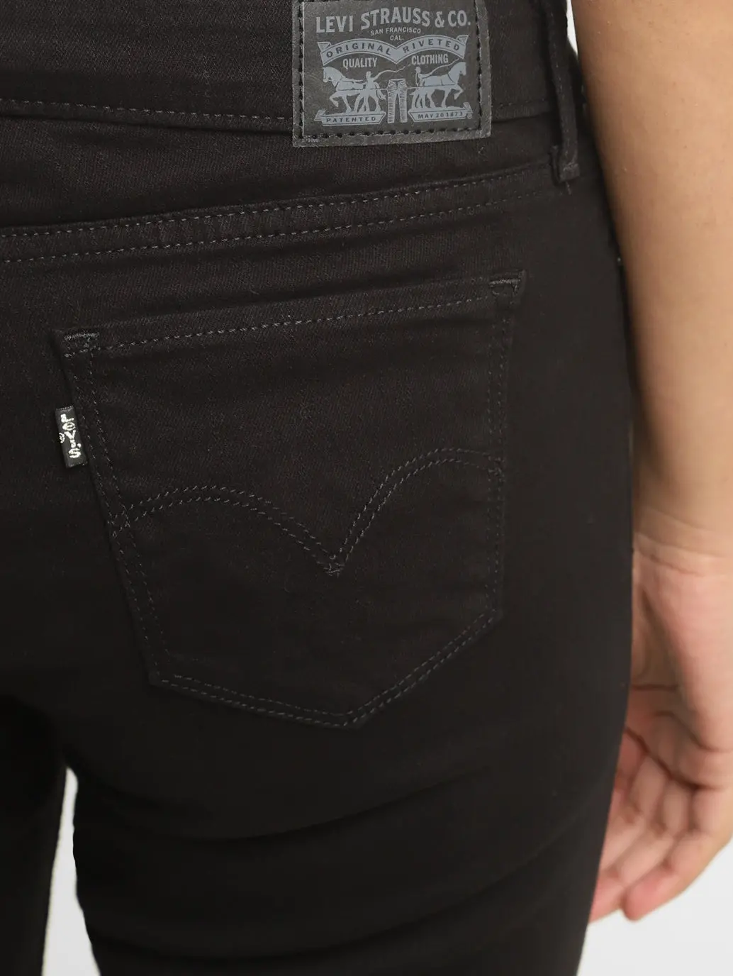 Women's 711 Black Skinny Fit Mid Rise Jeans 7