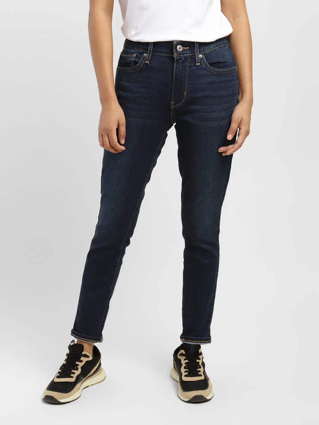 Women's 711 Blue Skinny Fit Mid Rise Jeans 1