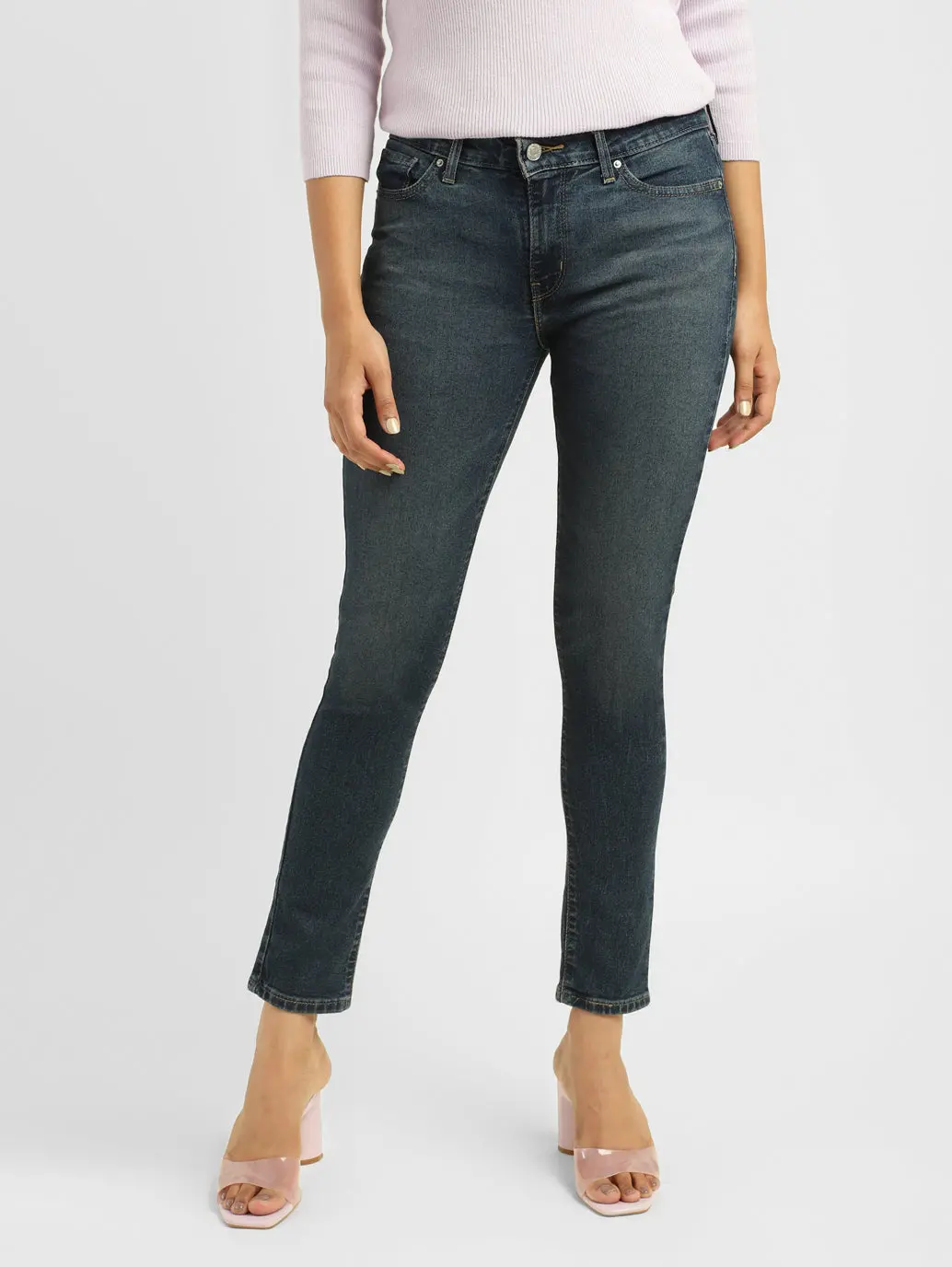Women's 711 Blue Skinny Fit Mid Rise Jeans 1
