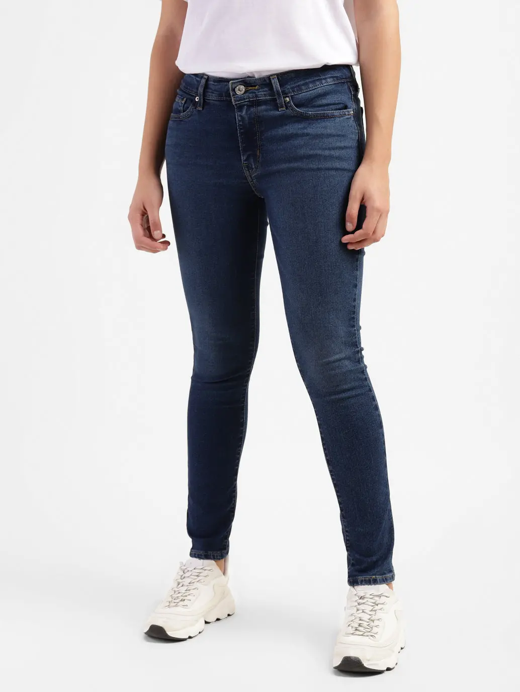 Women's 711 Blue Skinny Fit Mid Rise Jeans 2