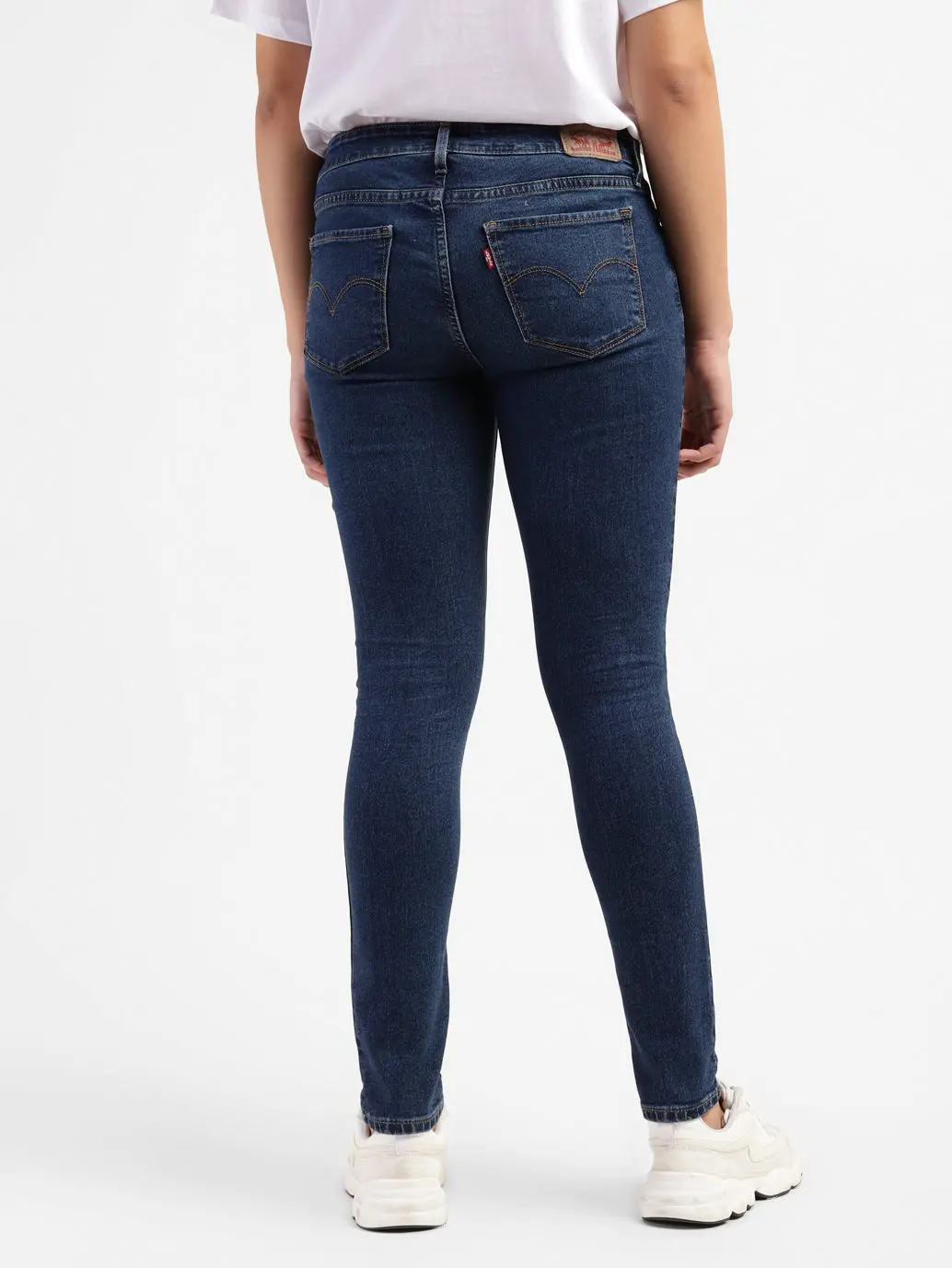 Women's 711 Blue Skinny Fit Mid Rise Jeans 3