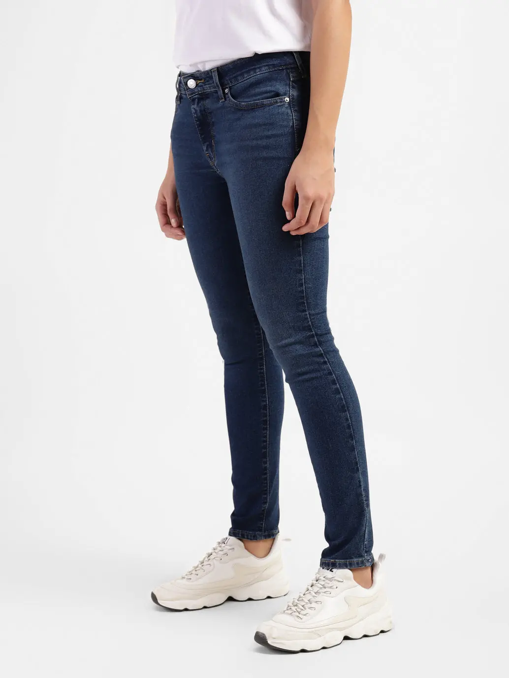 Women's 711 Blue Skinny Fit Mid Rise Jeans 4