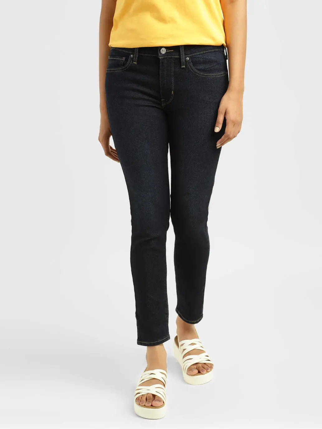 Women's 711 Blue Skinny Fit Mid Rise Jeans 1