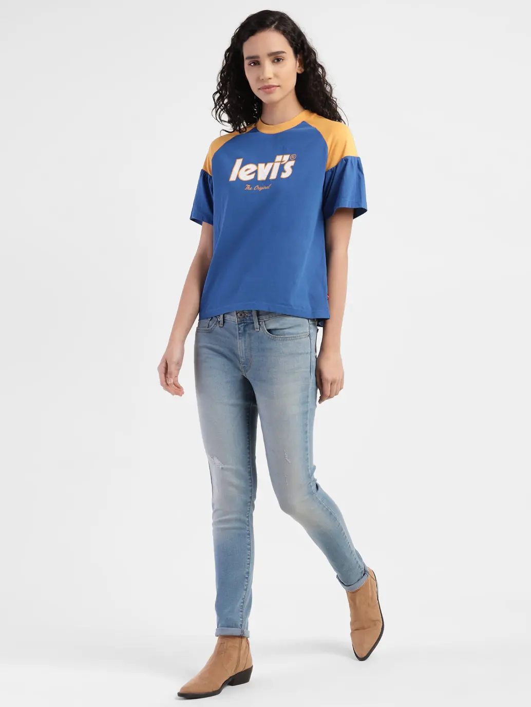 Women's 711 Blue Skinny Fit Mid Rise Jeans 1