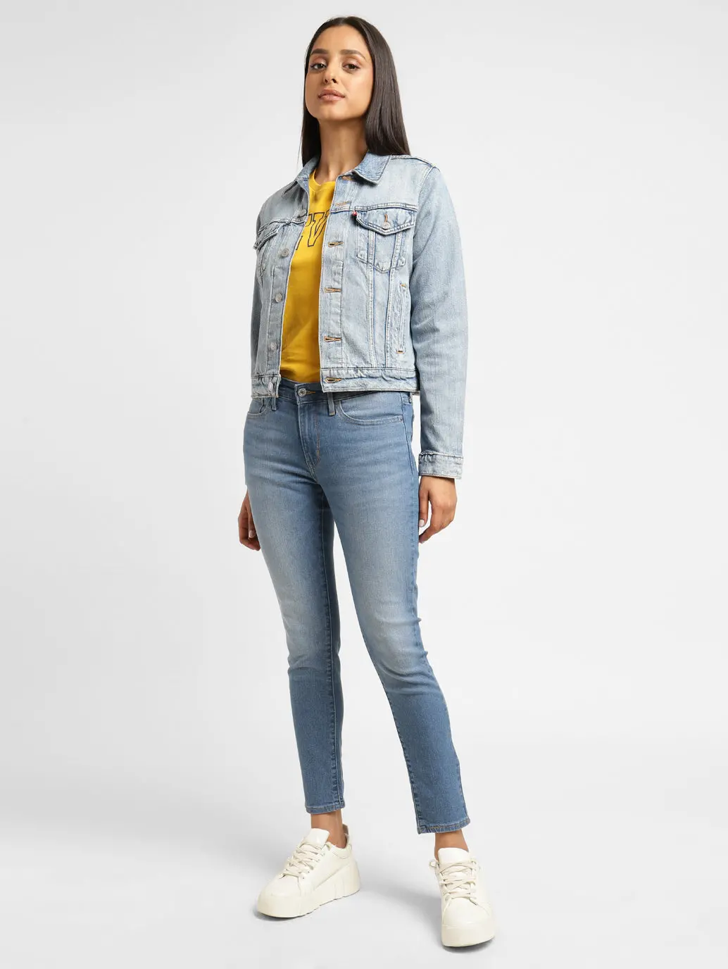 Women's 711 Blue Skinny Fit Mid Rise Jeans 1