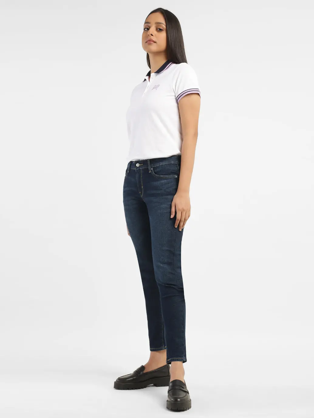 Women's 711 Blue Skinny Fit Mid Rise Jeans 1