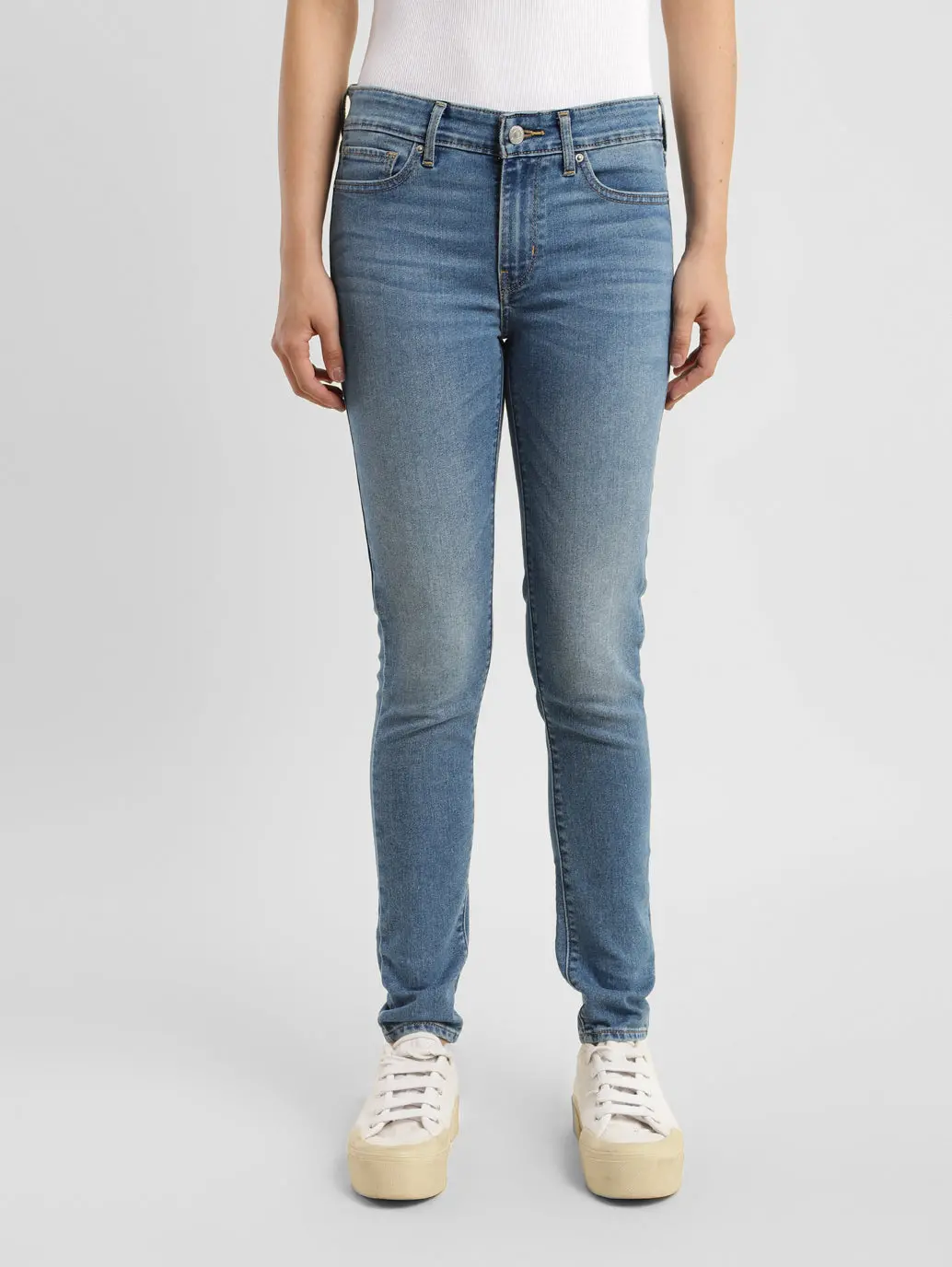 Women's 711 Blue Skinny Fit Mid Rise Jeans 1