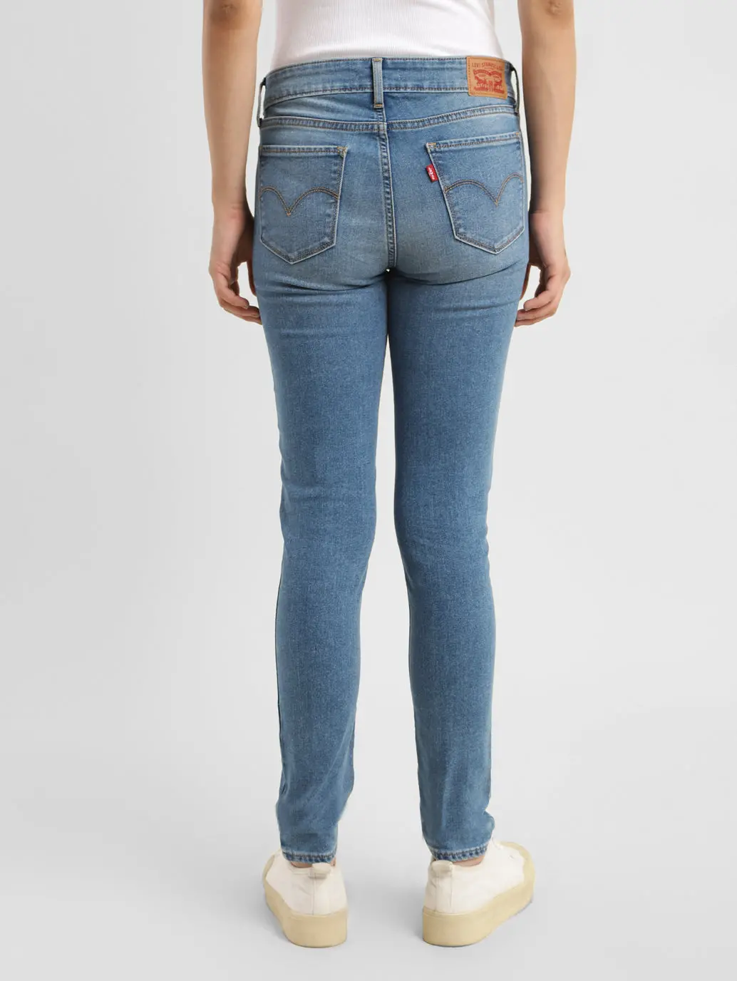 Women's 711 Blue Skinny Fit Mid Rise Jeans 3