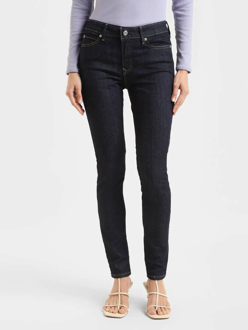 Women's 711 Blue Skinny Fit Mid Rise Jeans 1