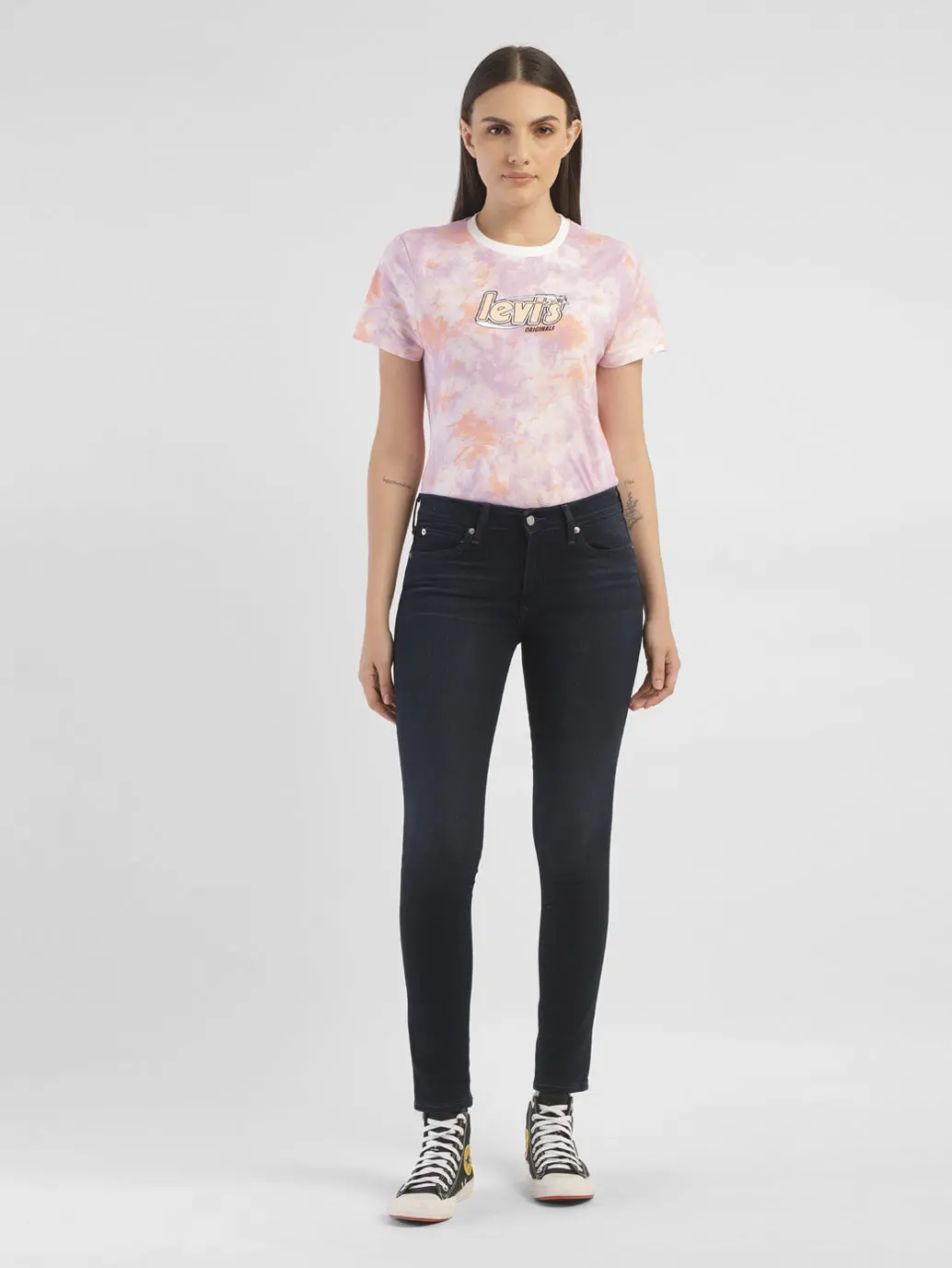 Women's 711 Blue Skinny Fit Mid Rise Jeans 1