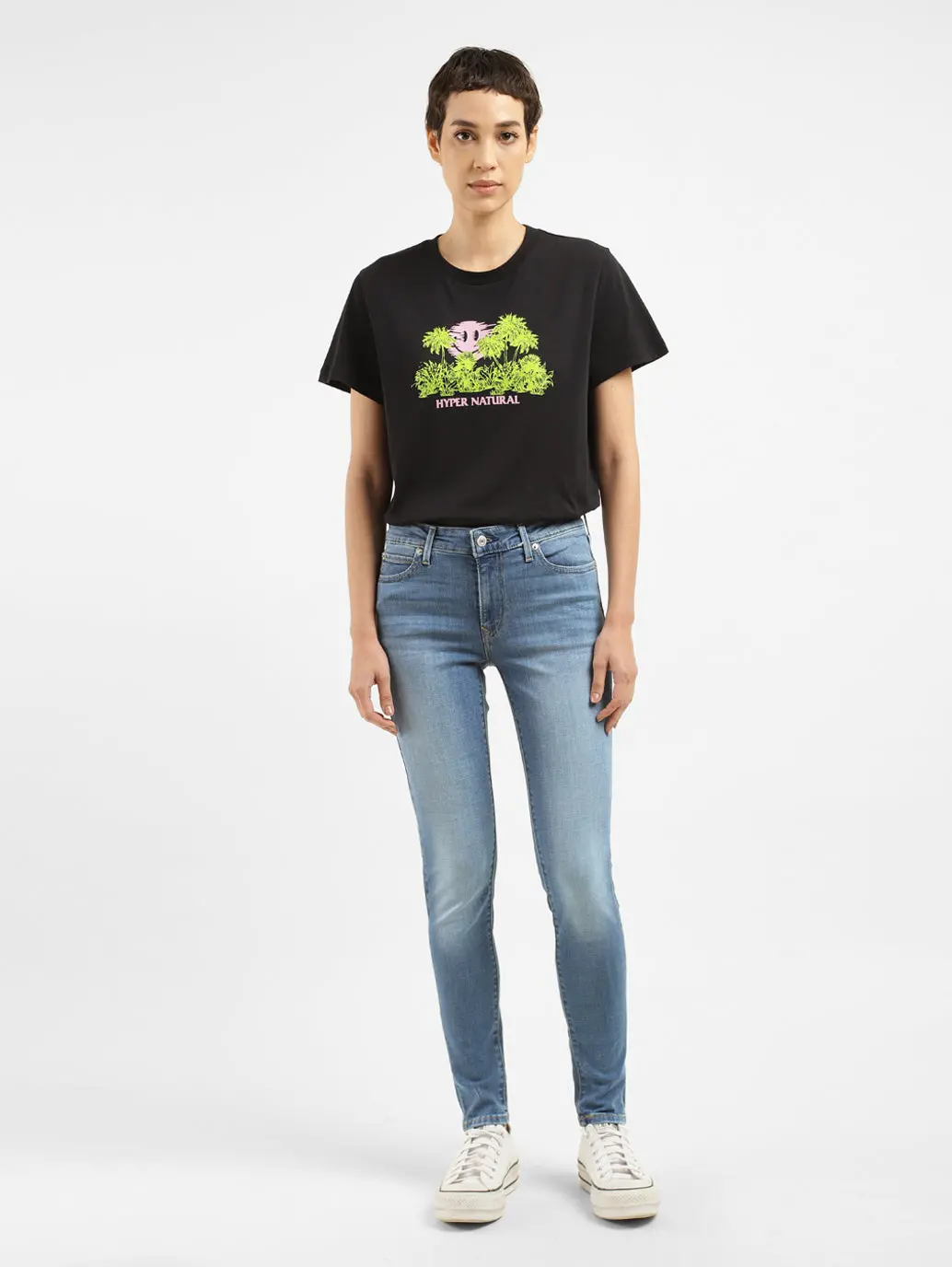 Women's 711 Blue Skinny Fit Mid Rise Jeans 1