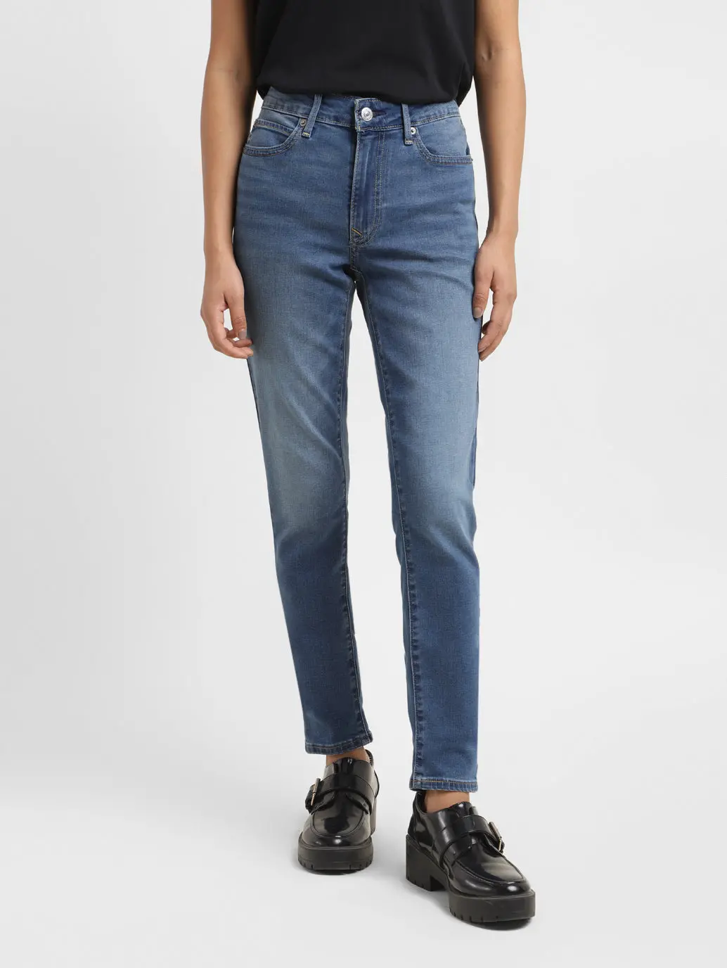 Women's 711 Blue Skinny Fit Mid Rise Jeans 1