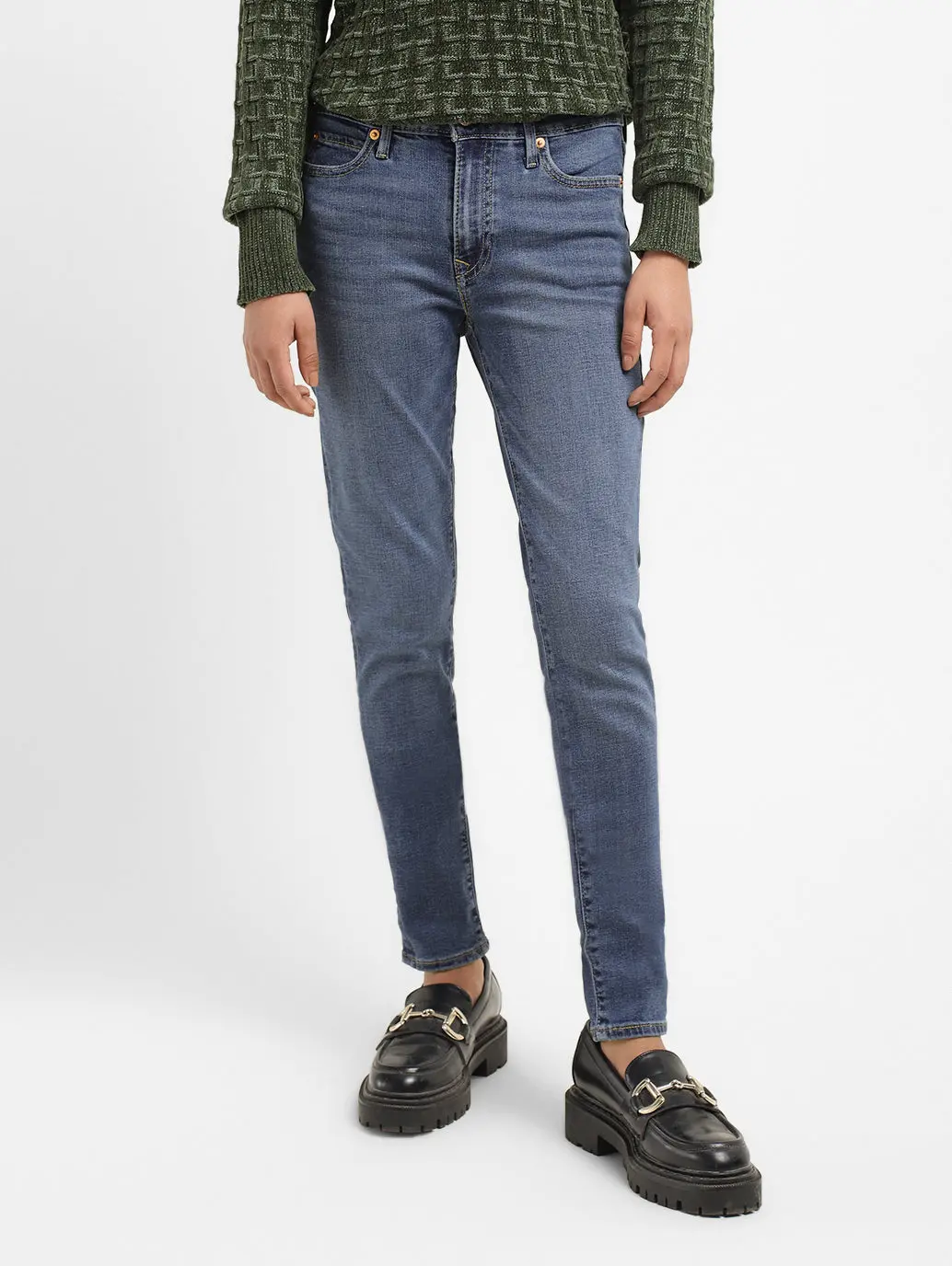 Women's 711 Blue Skinny Fit Mid Rise Jeans 2