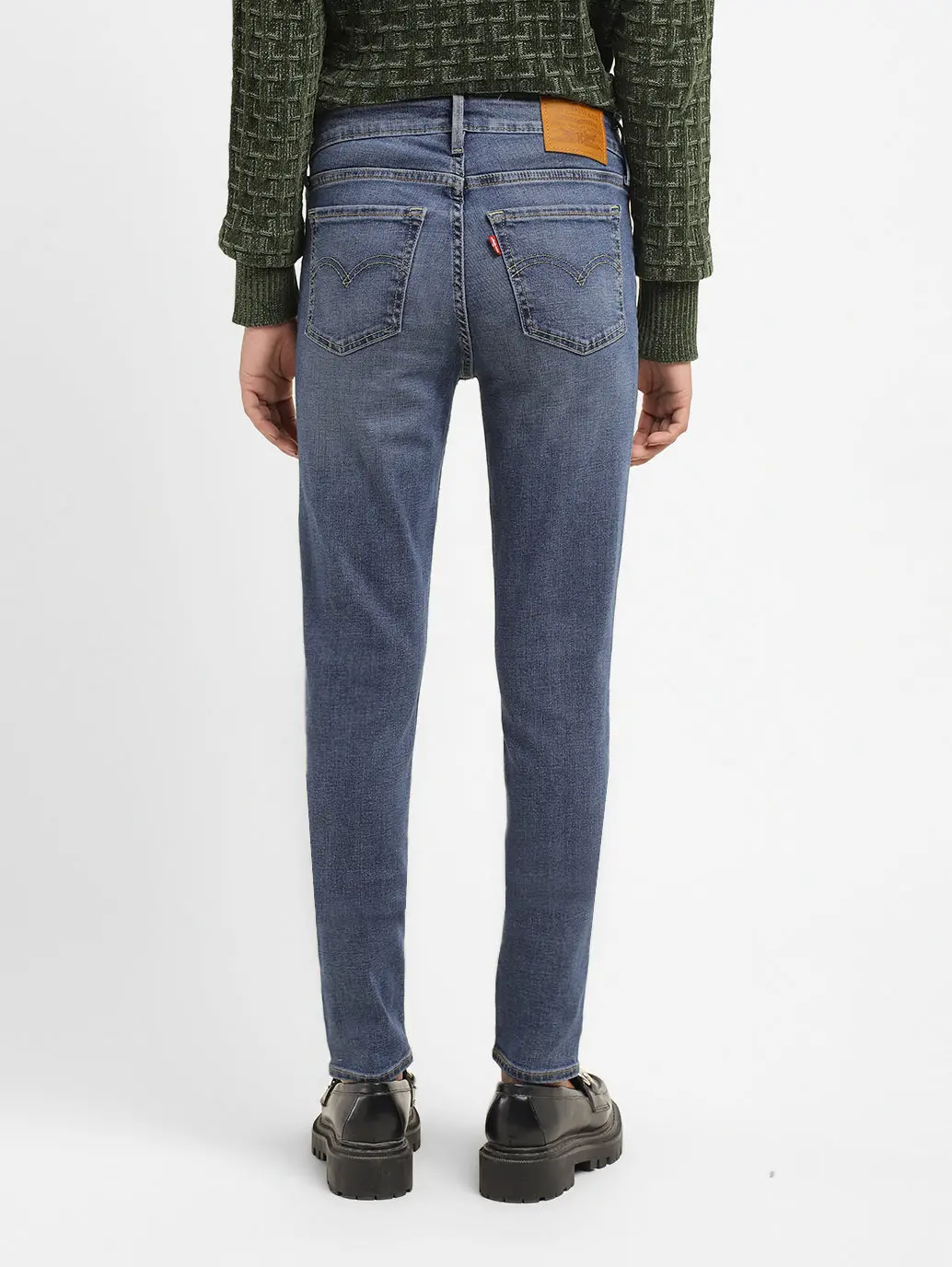 Women's 711 Blue Skinny Fit Mid Rise Jeans 3