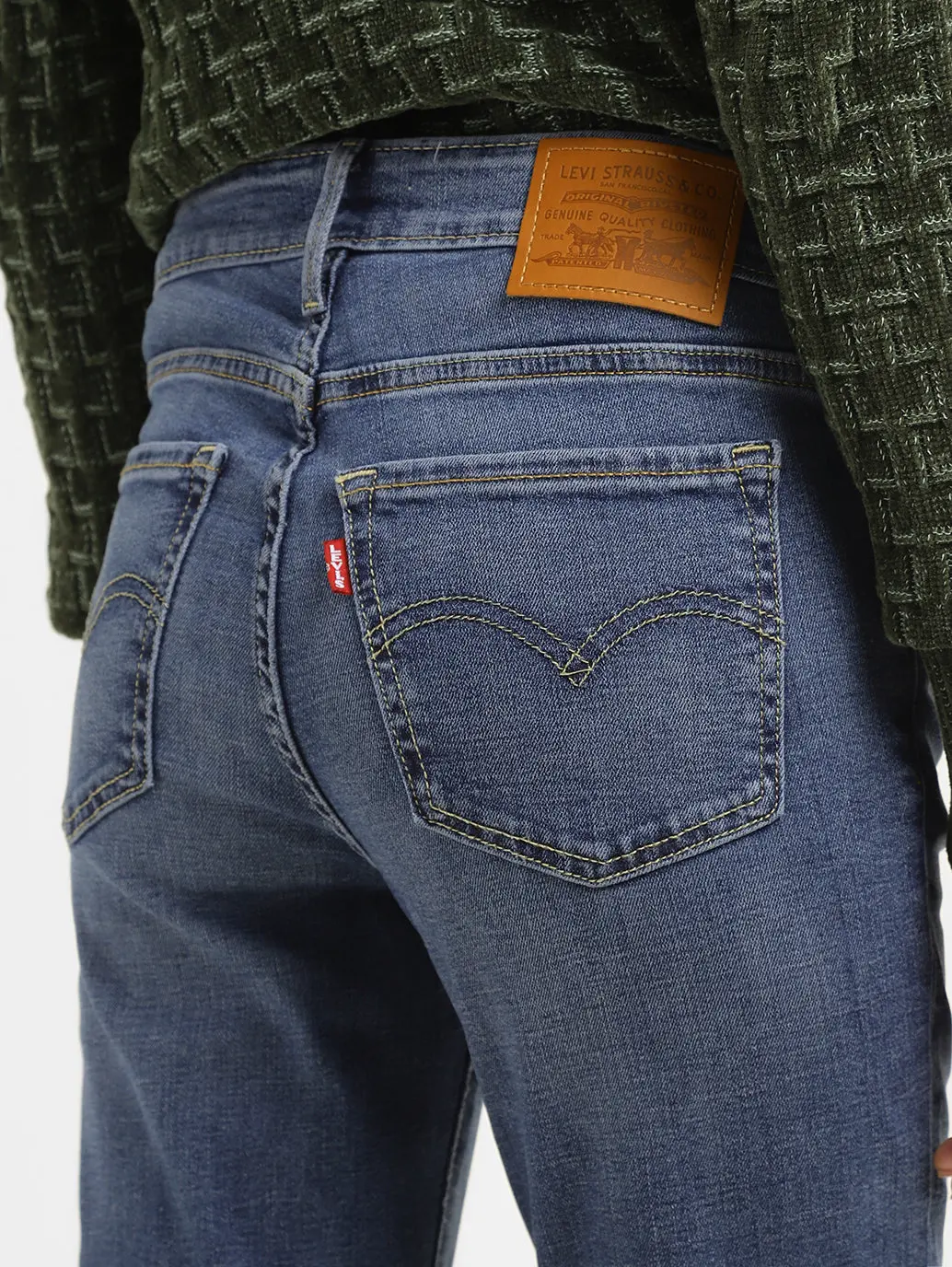 Women's 711 Blue Skinny Fit Mid Rise Jeans 6