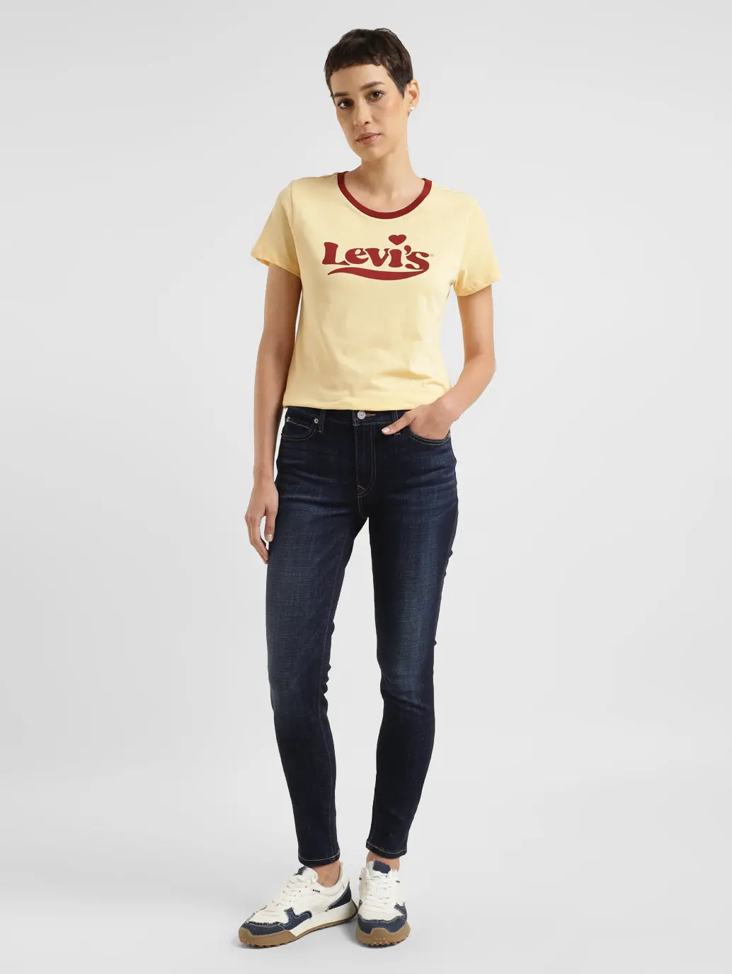 Women's 711 Blue Skinny Fit Mid Rise Jeans 2