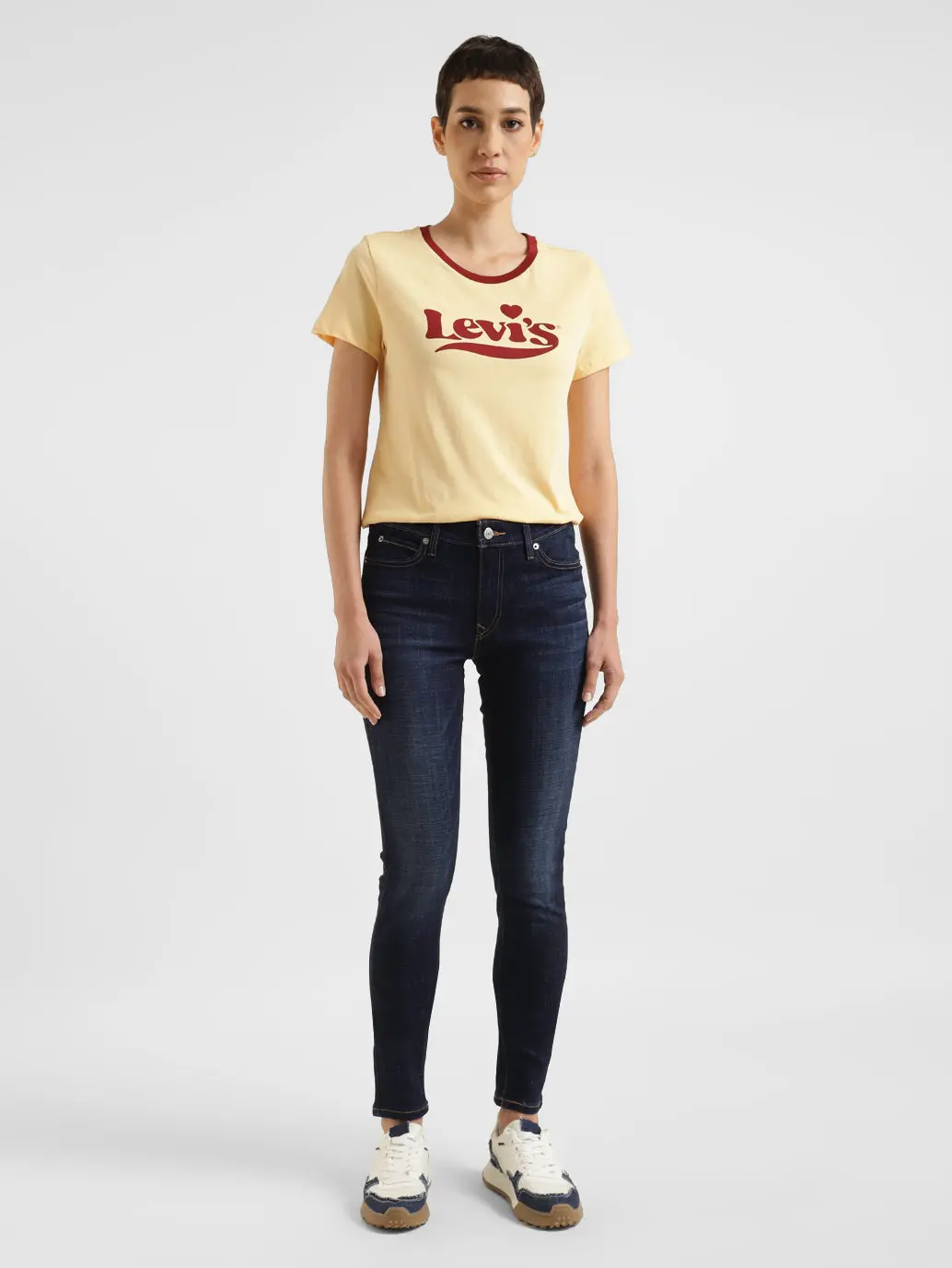 Women's 711 Blue Skinny Fit Mid Rise Jeans 7