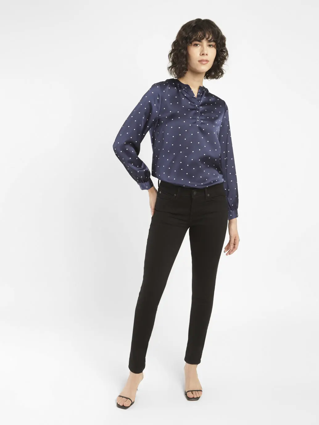 Women's 711 Black Skinny Fit Mid Rise Jeans 1