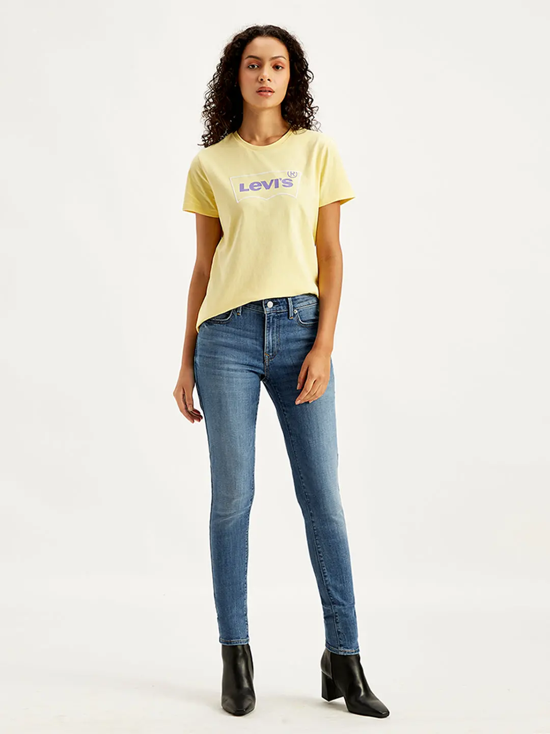 Women's 711 Blue Skinny Fit Mid Rise Jeans 1