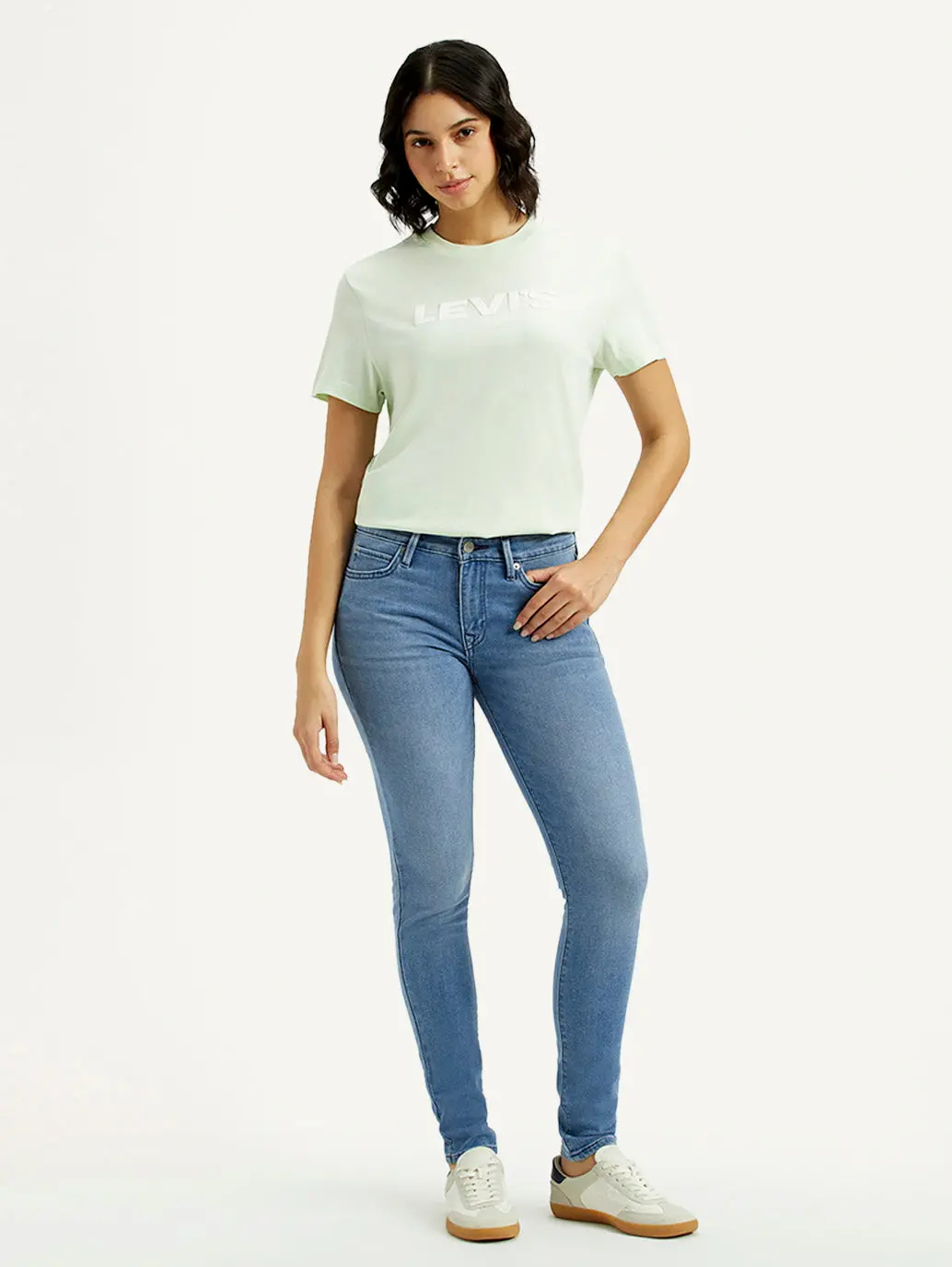Women's 711 Med Indigo Skinny Fit Mid Rise Jeans 1