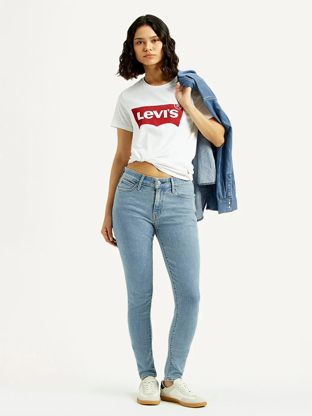 Women's 711 Light Blue Skinny Fit Mid Rise Jeans 1
