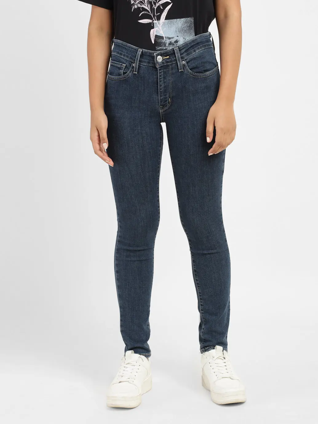 Women's 710 Blue Skinny Fit Mid Rise Jeans 1